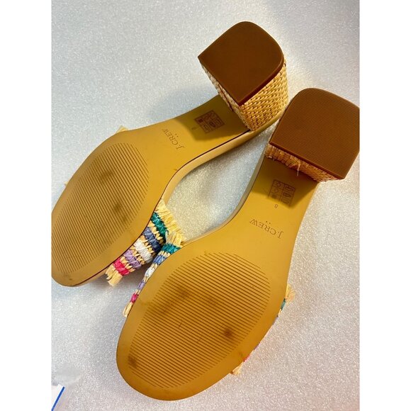 J. Crew Woven mule heels Rainbow Raffia Size 8 BW886 - Picture 5 of 7